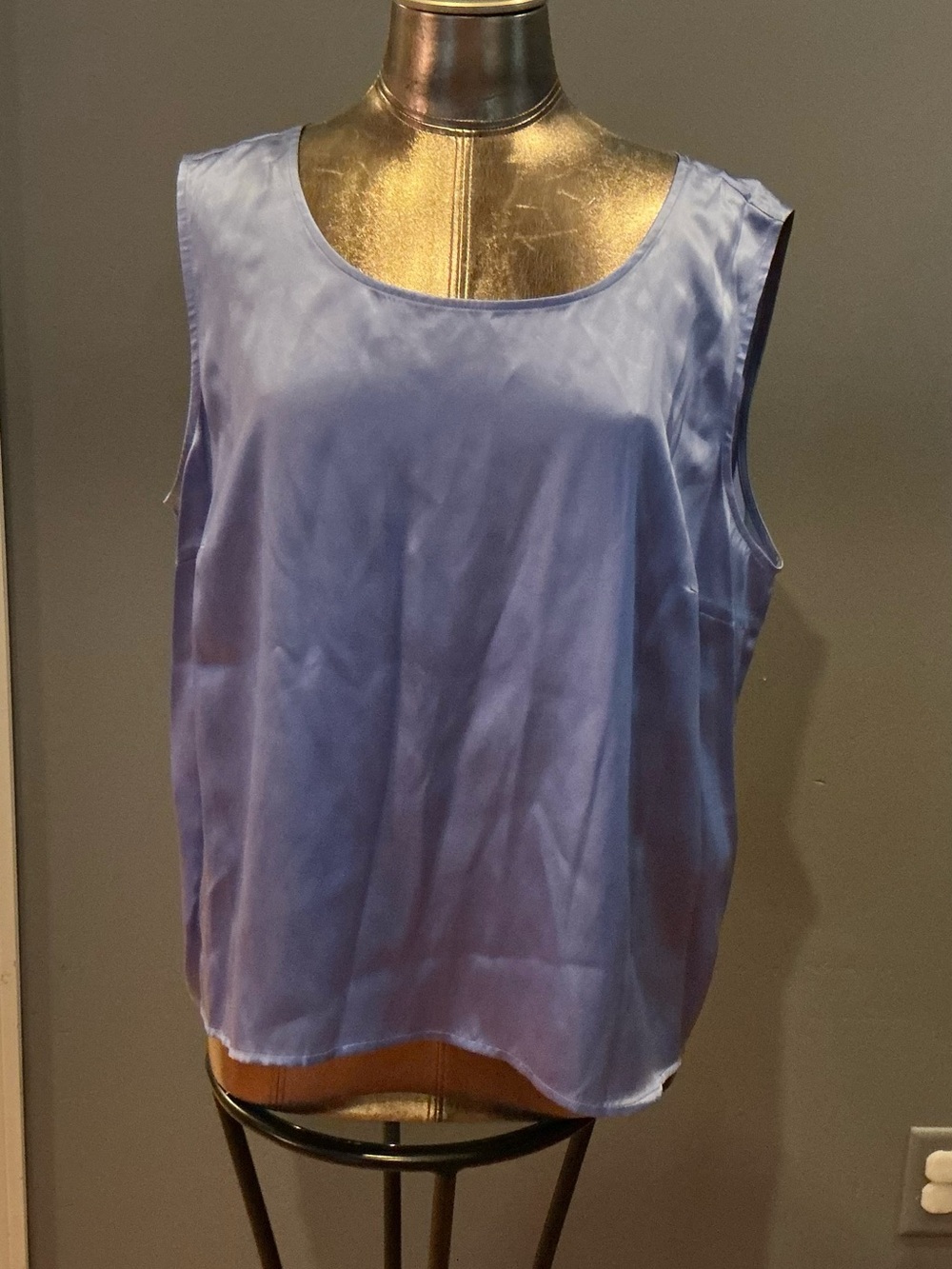 Karen Arnold Blue Silk Tank Top